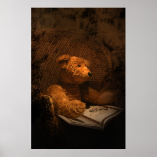 Vieille affiche triste d'ours de nounours d'ours