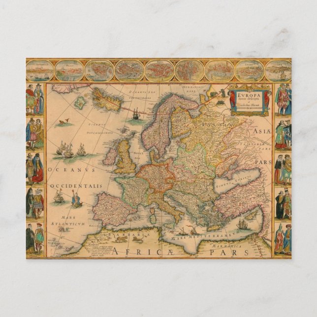 Vieille carte de l'Europe (Devant)
