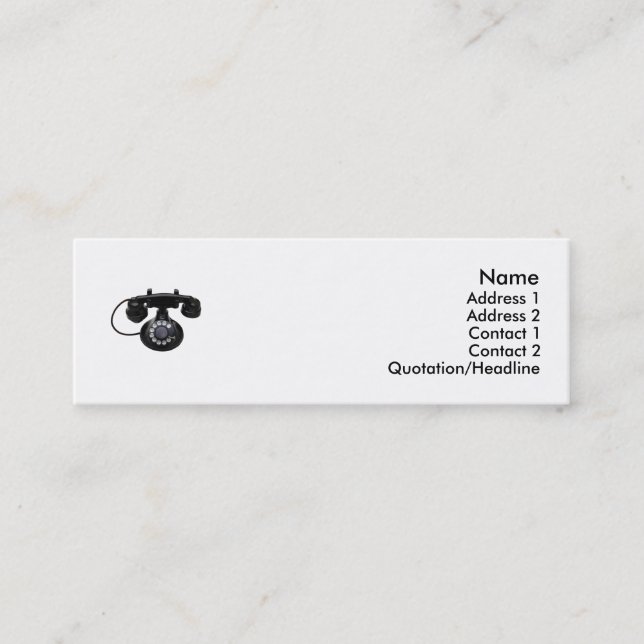 Vieille carte de profil de téléphone (Devant)