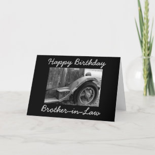 Vieille carte de voeux d'anniversaire de camion de