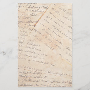 Vieille papeterie de recettes de famille