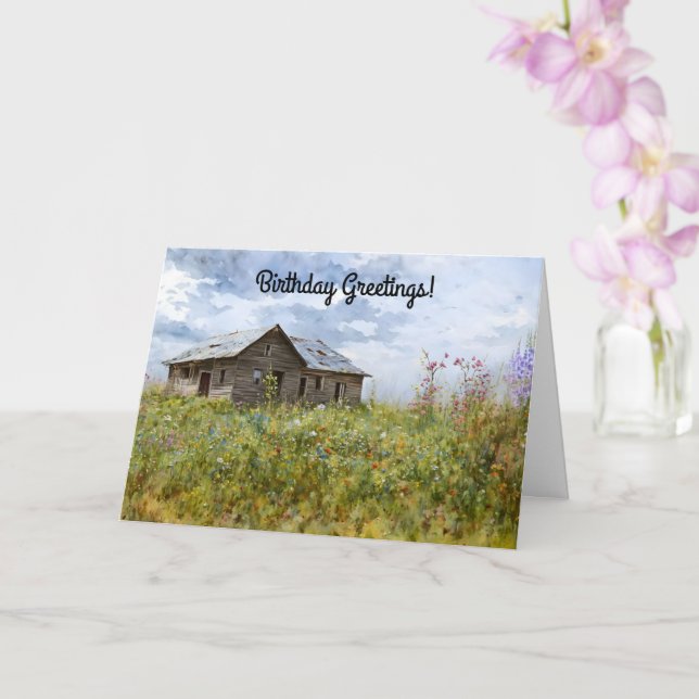 Vieille Personne Vieille Maison Jolie Art Carte An (Orchidée)