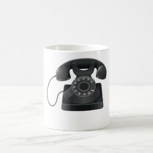 Vieille tasse noire de téléphone