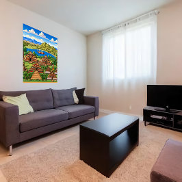 Vieille ville d'Aztèque | AI Art Poster