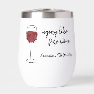 Vieillir Comme Vin Fin Vin Rouge Verre Anniversair