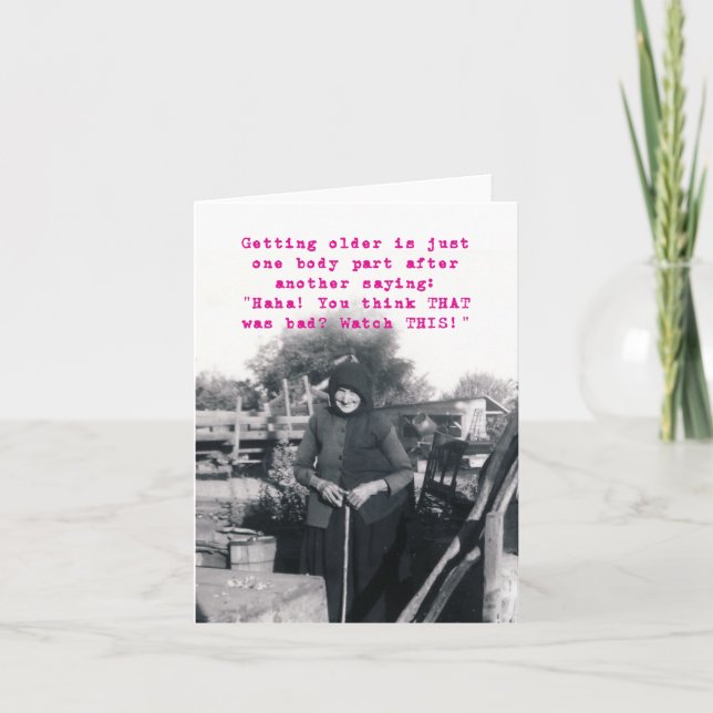 Vieillir, Pièces corporelles Carte d'anniversaire (Devant)