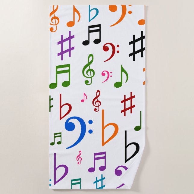 Viel bunter Musiknoten und Symbol-Badetuch Strandtuch (Vorderseite)