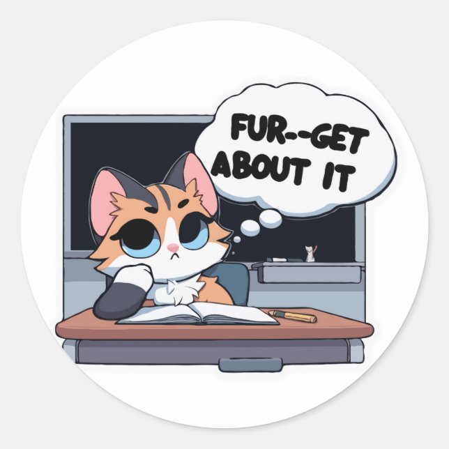 Viel darüber - Sassy Cat Back to School Spaß Runder Aufkleber (Vorderseite)