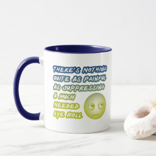 Viel gebrauchte Augen Roll Funny Coworker Blau & G Tasse