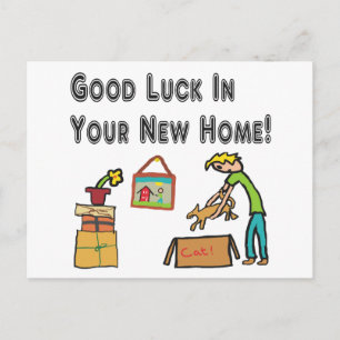 Viel Glück auf Ihrer neuen Zuhause Postkarte
