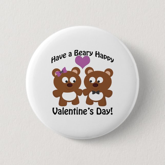 Viel Glück beim Valentinstag! Button (Vorderseite)