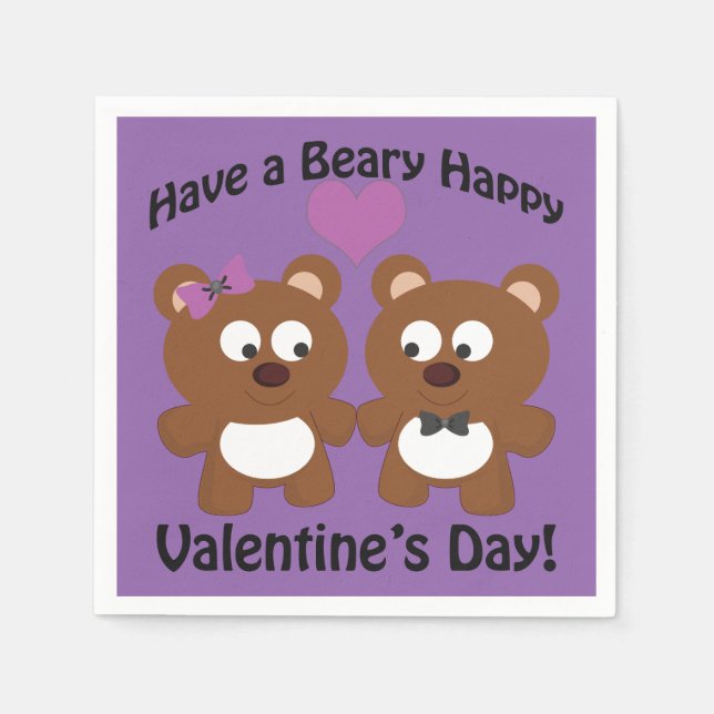 Viel Glück beim Valentinstag! Serviette (Vorderseite)