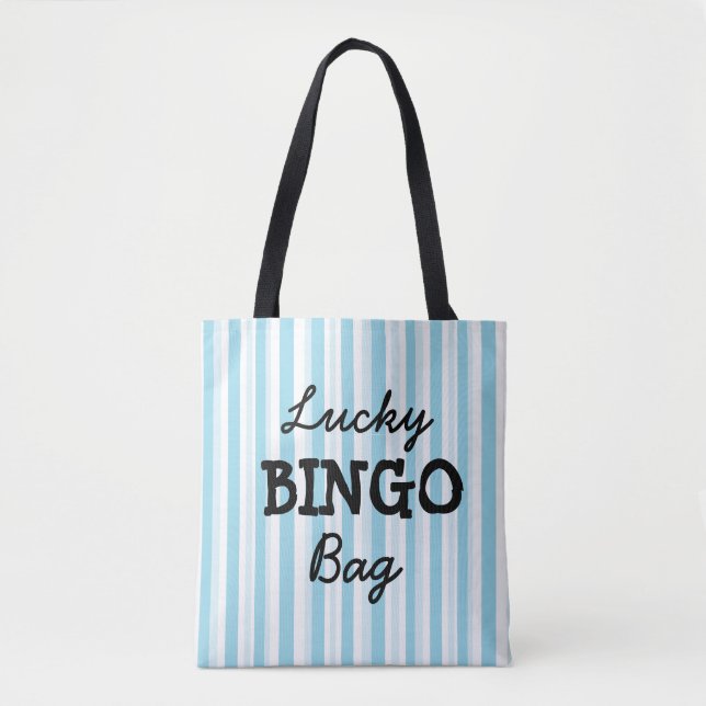 Viel Glück BINGO Taschen-Blau Striped Tasche (Vorderseite)