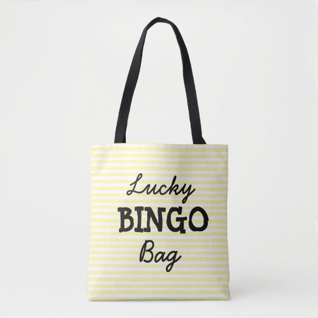 Viel Glück BINGO Taschen-Gelb Striped Tasche (Vorderseite)