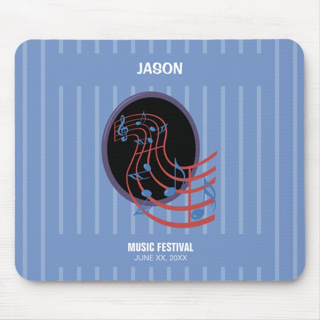 Viel Glück, Black Music Circle Mousepad (Vorne)
