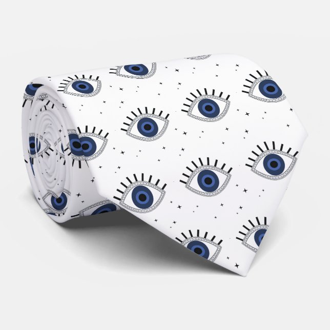 Viel Glück Blue Eye Talisman Greve Tradition Krawatte (Gerollt)