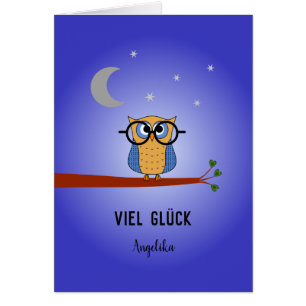 Viel gluck bonne chance hibou universitaire person