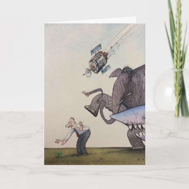 Viel Glück Card mit dem Hai Karte (Vorderseite)