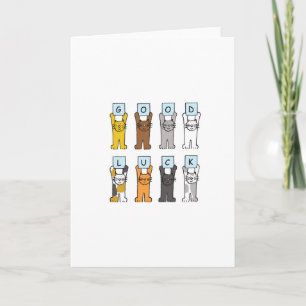 Viel Glück Cartoon Kittens Karte
