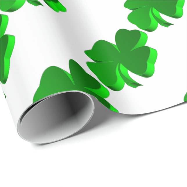 Viel Glück Clover Pattern Green Funny Elegant Geschenkpapier (Rolleneckpunkt)
