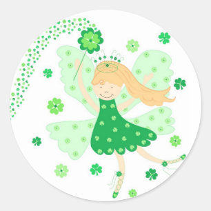 Viel Glück Fairy Runder Aufkleber