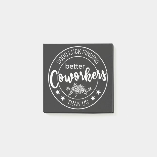 viel Glück finden bessere Mitarbeiter als wir Post-it Klebezettel (Vorderseite)