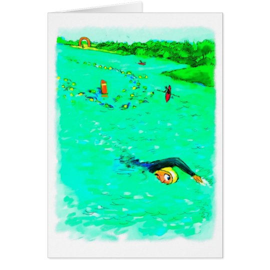 Viel Glück für Triathlete - schwimmend weg vom Karte