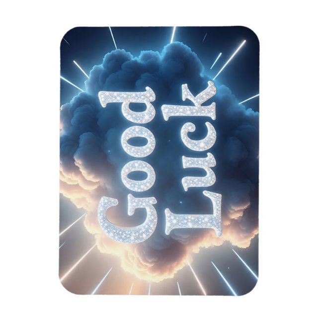 Viel Glück — Glühende Cloud-Typografie mit Light B Magnet (Vertikal)