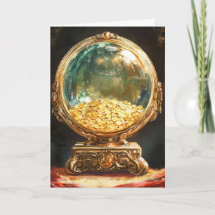Viel Glück Gold Feiertagskarte
