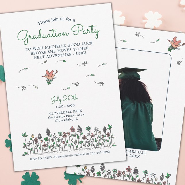 Viel Glück Graduierungspartei Druckbares Foto Einladung (Von Creator hochgeladen)