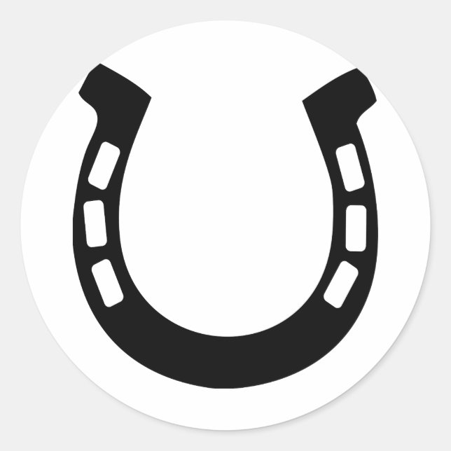 viel Glück Hufeisen Runder Aufkleber (Vorderseite)