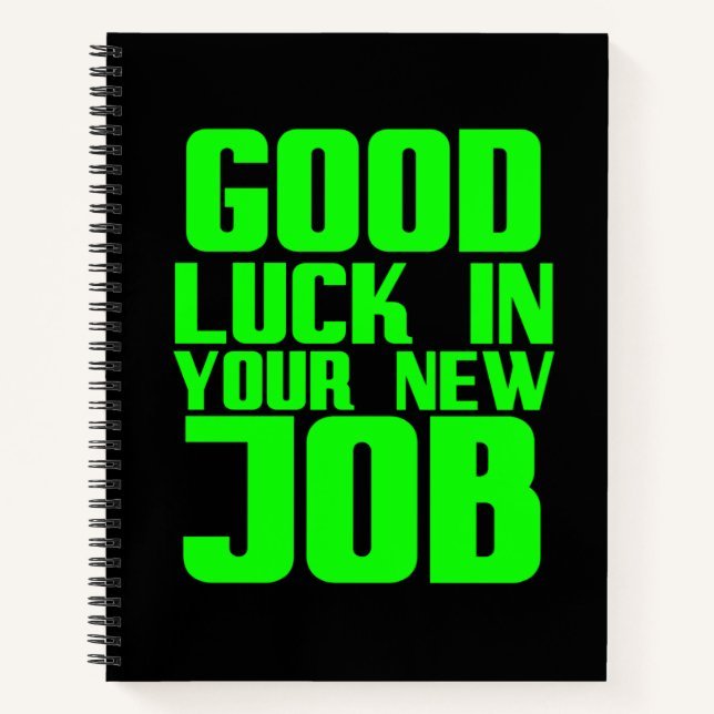 viel Glück in Ihrem neuen Job lustige Geschenke fü Notizbuch (Vorderseite)