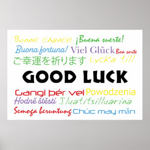 Viel Glück in vielen Sprachen farbenfroh Poster