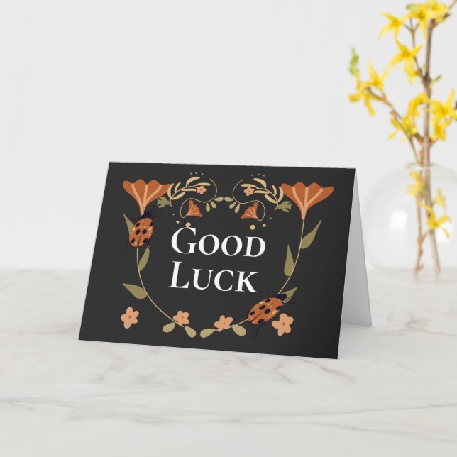 Viel Glück Ladybug Floral Karte (Gelbe Blume)