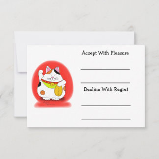 Viel Glück Maneki Neko RSVP Karte