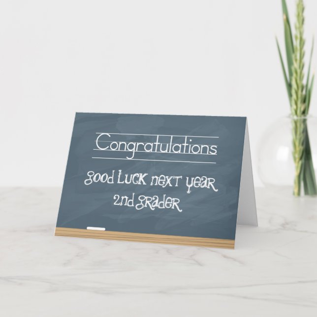 Viel Glück Nächstes Jahr Chalkboard mit Schmuckmar Karte (Vorderseite)