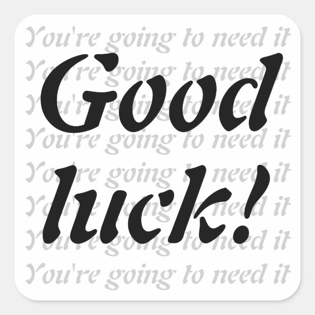 Viel Glück Quadratischer Aufkleber (Vorderseite)