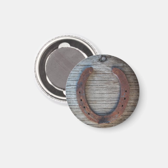 Viel Glück Rusty Horseshoe Magnet (Vorderseite/Rückseite)