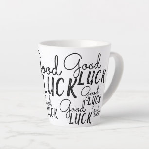 Viel Glück Schwarz-weiß Typografie Lucky Milchtasse