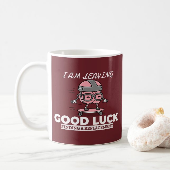 Viel Glück Suchen eines Ersatzgeräts - Gehirndesig Kaffeetasse (Mit Donut)