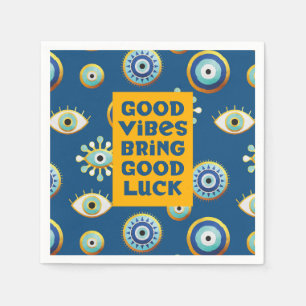 Viel Glück und Vibes Evil Eye Napkin Serviette