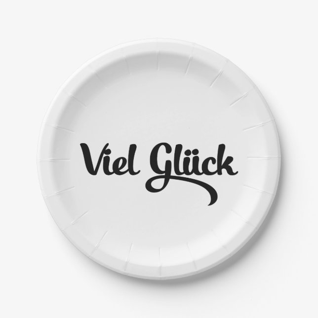 Viel Glück | Viel Glück Deutsch Pappteller (Vorderseite)