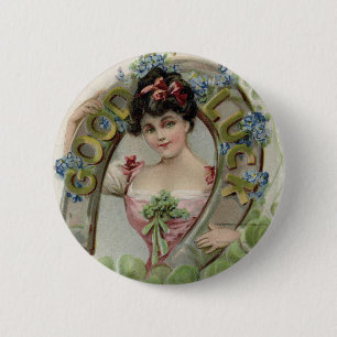 Viel Glück - Vintage St. Patrick's Day Karte Button