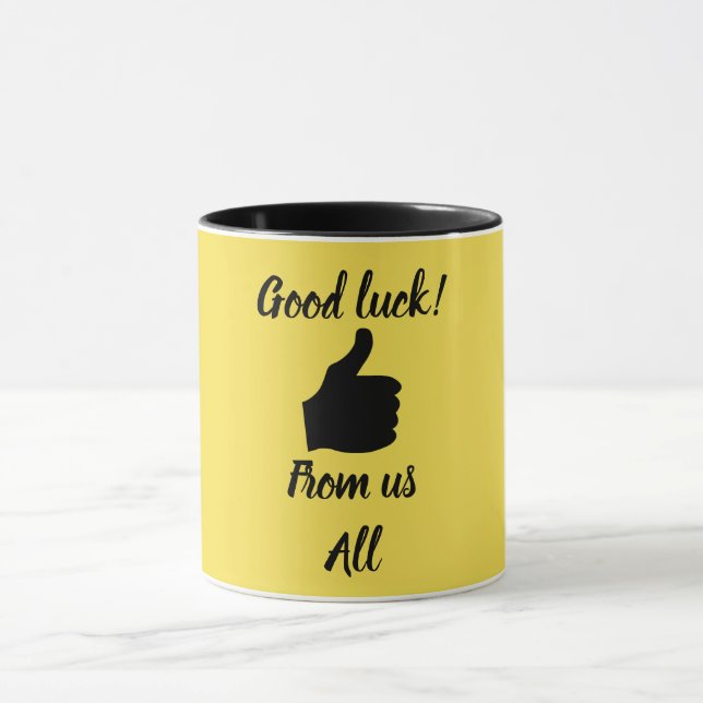 Viel Glück von uns allen Tasse (Zentrum)