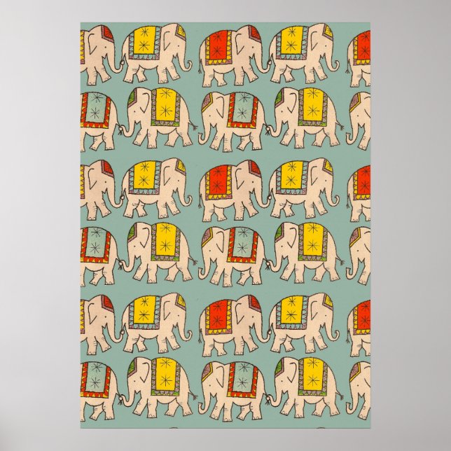 Viel Glück-Zirkus-Elefanten niedliches Elefantenmu Poster (Vorne)