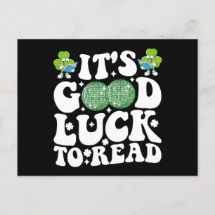 Viel Glück zum Lesen des St Patricks Day Disco Bal Postkarte