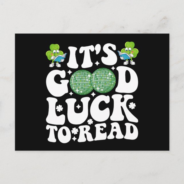 Viel Glück zum Lesen des St Patricks Day Disco Bal Postkarte (Vorderseite)