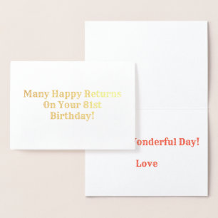 Viel glückliche Rückkehr Folienkarte