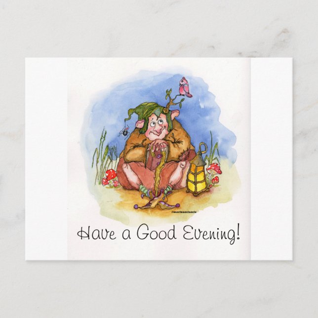 Viel guten Abend! Feiertagspostkarte (Vorderseite)