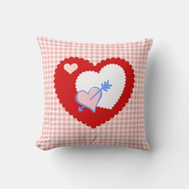 Viel Hübsches Herzklopfen Valentine Throw Kissen (Vorderseite)